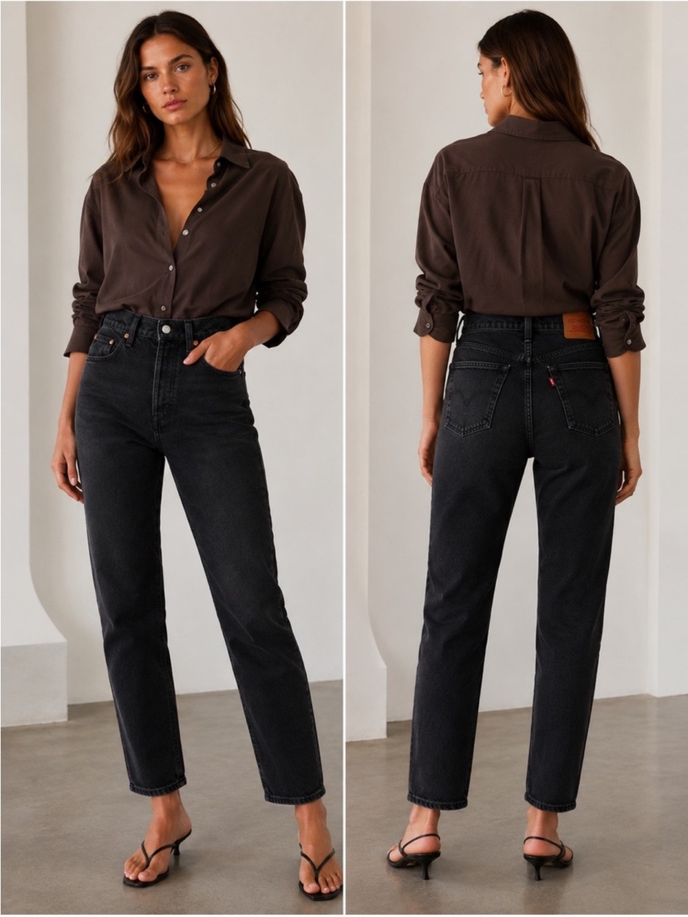 Levi's High-Rise Wedgie Straight Jeans in Black Wash